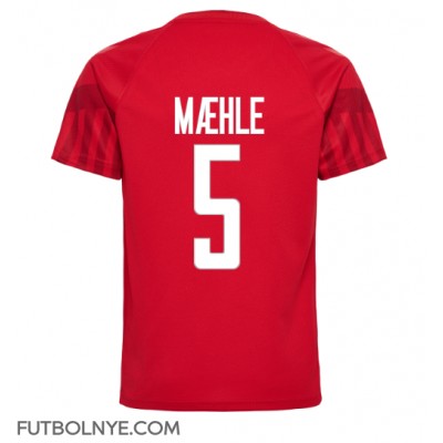 Camiseta Dinamarca Joakim Maehle #5 Primera Equipación Mundial 2022 manga corta
